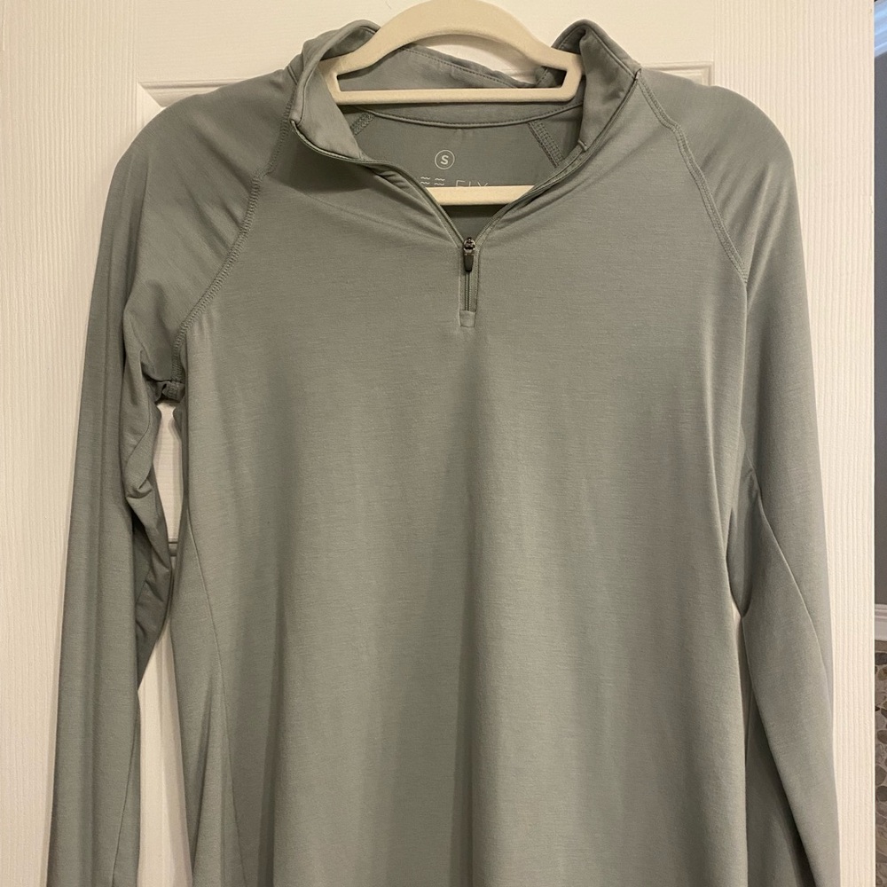 Light Green Quarter-Zip Pullover